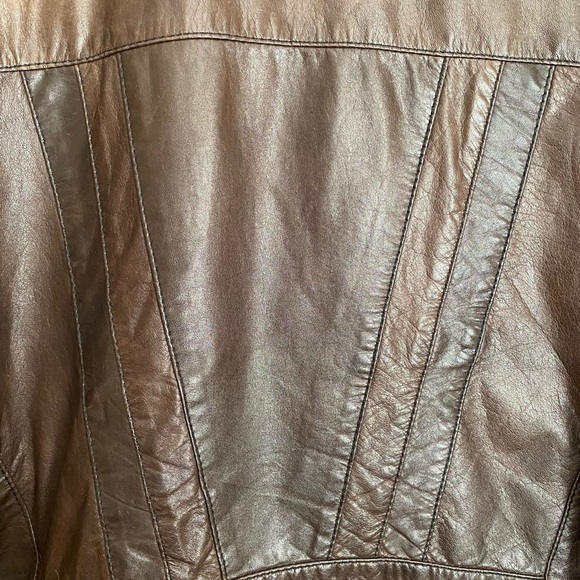 ⌛️Vintage Leather jacket, distressed dark brownw - Picture 6 of 11